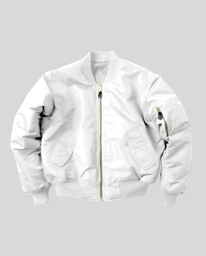 Comfortable Bomber Jacket for Women with Collar Side Pockets Casual Style