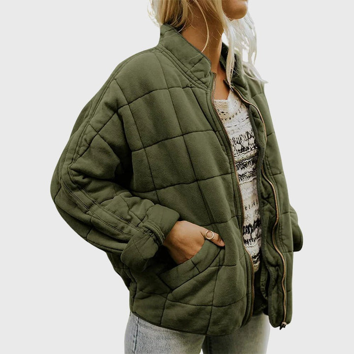 Comfortable Bomber Jacket for Women with Relaxed Quilted Finish Casual Style