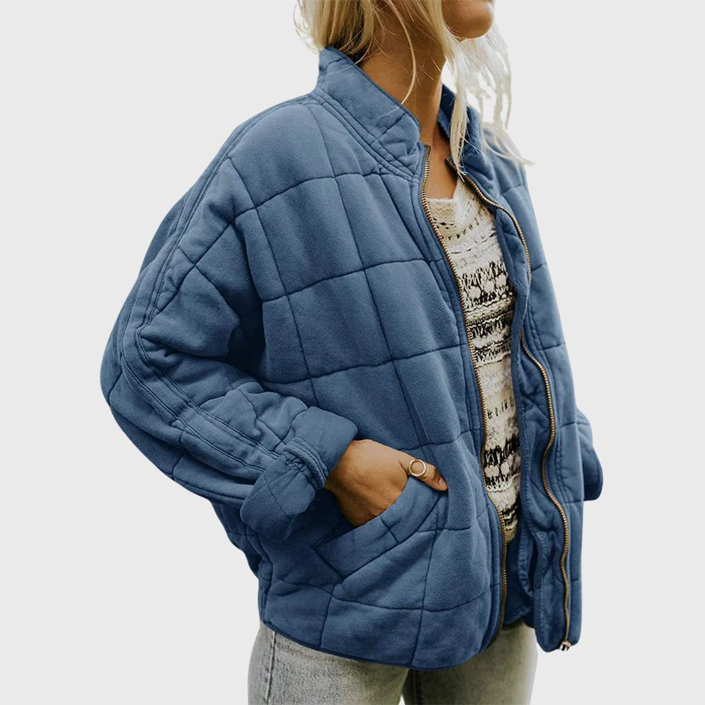 Comfortable Bomber Jacket for Women with Relaxed Quilted Finish Casual Style