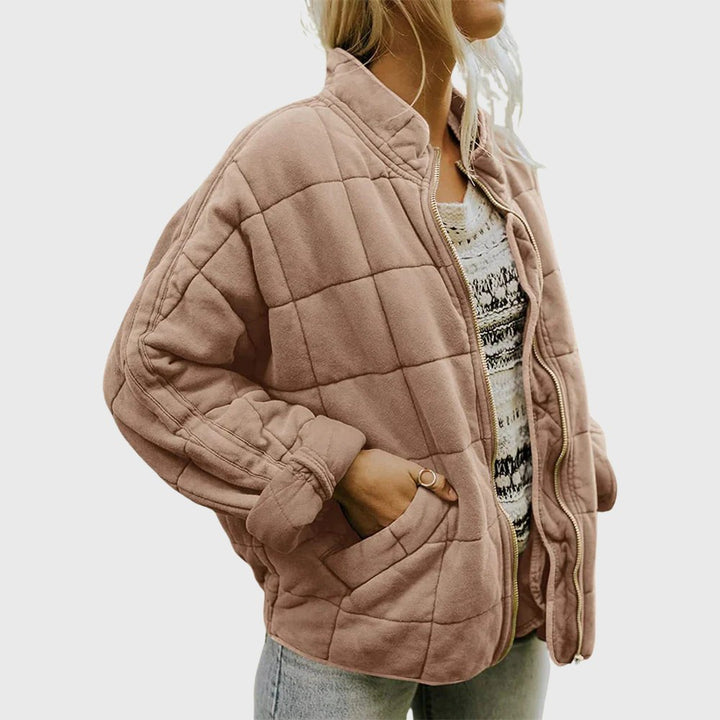Comfortable Bomber Jacket for Women with Relaxed Quilted Finish Casual Style