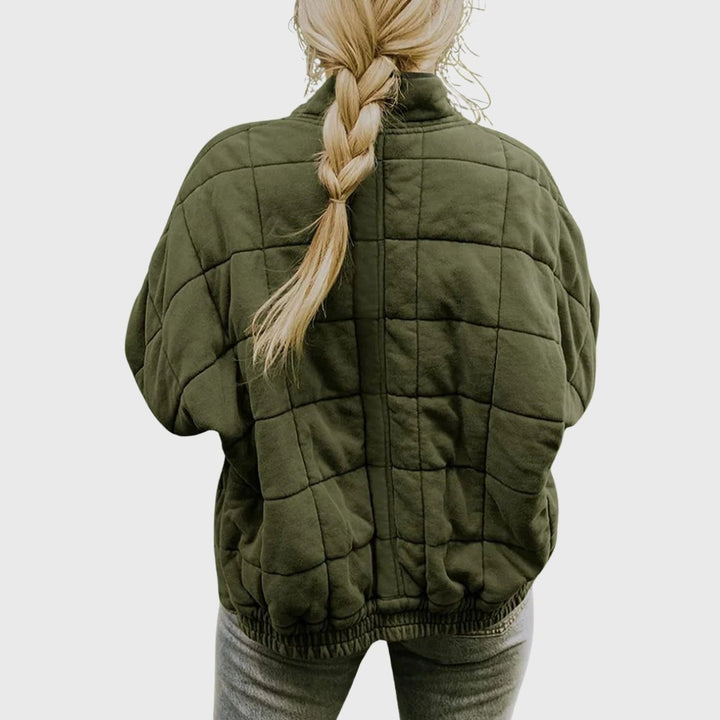 Comfortable Bomber Jacket for Women with Relaxed Quilted Finish Casual Style