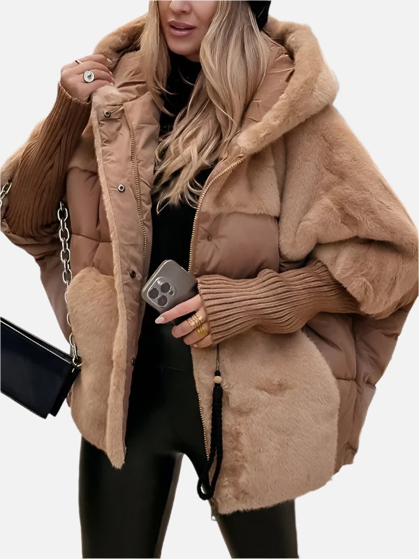 Comfortable Fleece Winter Coat for Women with Hood Side Pockets Layering Style