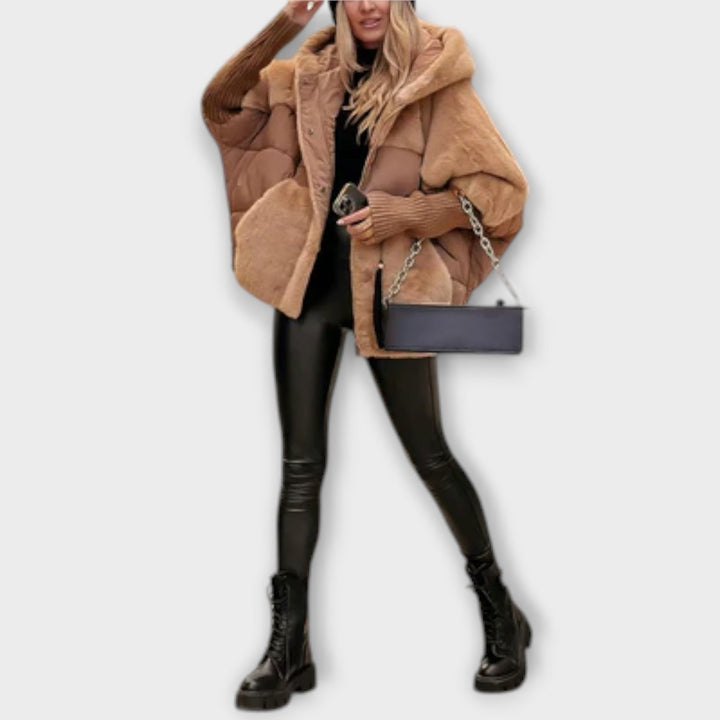Comfortable Fleece Winter Coat for Women with Hood Side Pockets Layering Style