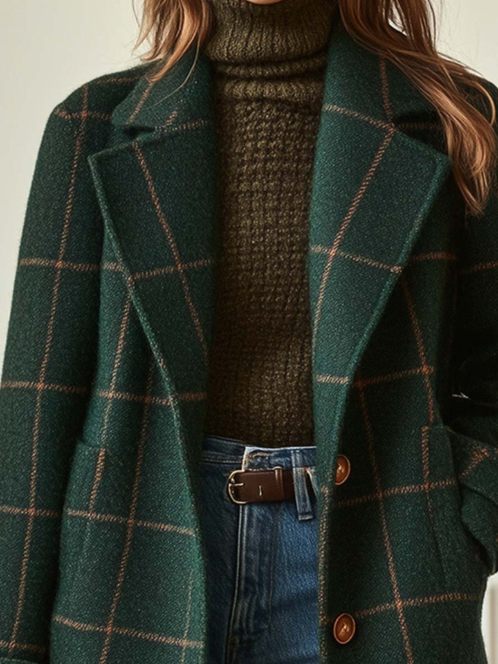 Comfortable Knit Winter Coat for Women with Lapel Collar Layering Style