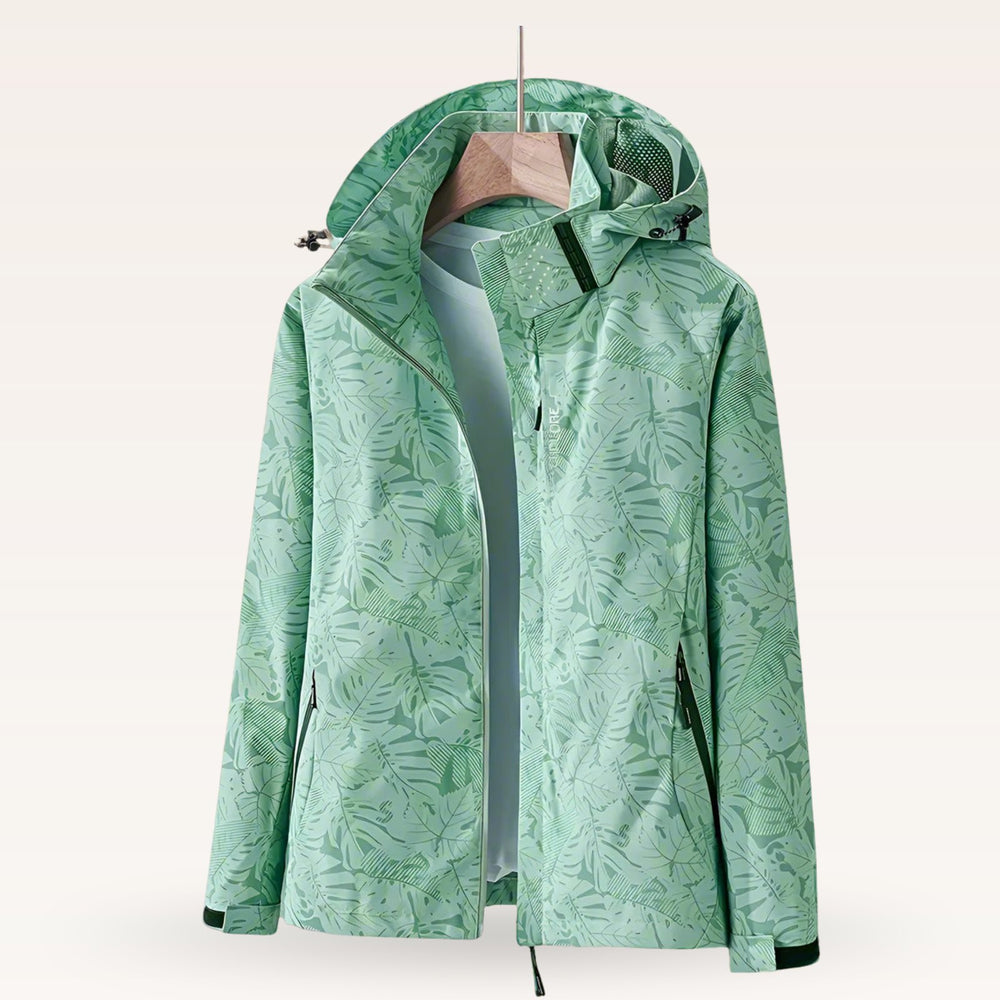 Comfortable Rain Jacket for Women with Hood Long Sleeve Relaxed Outdoor Style