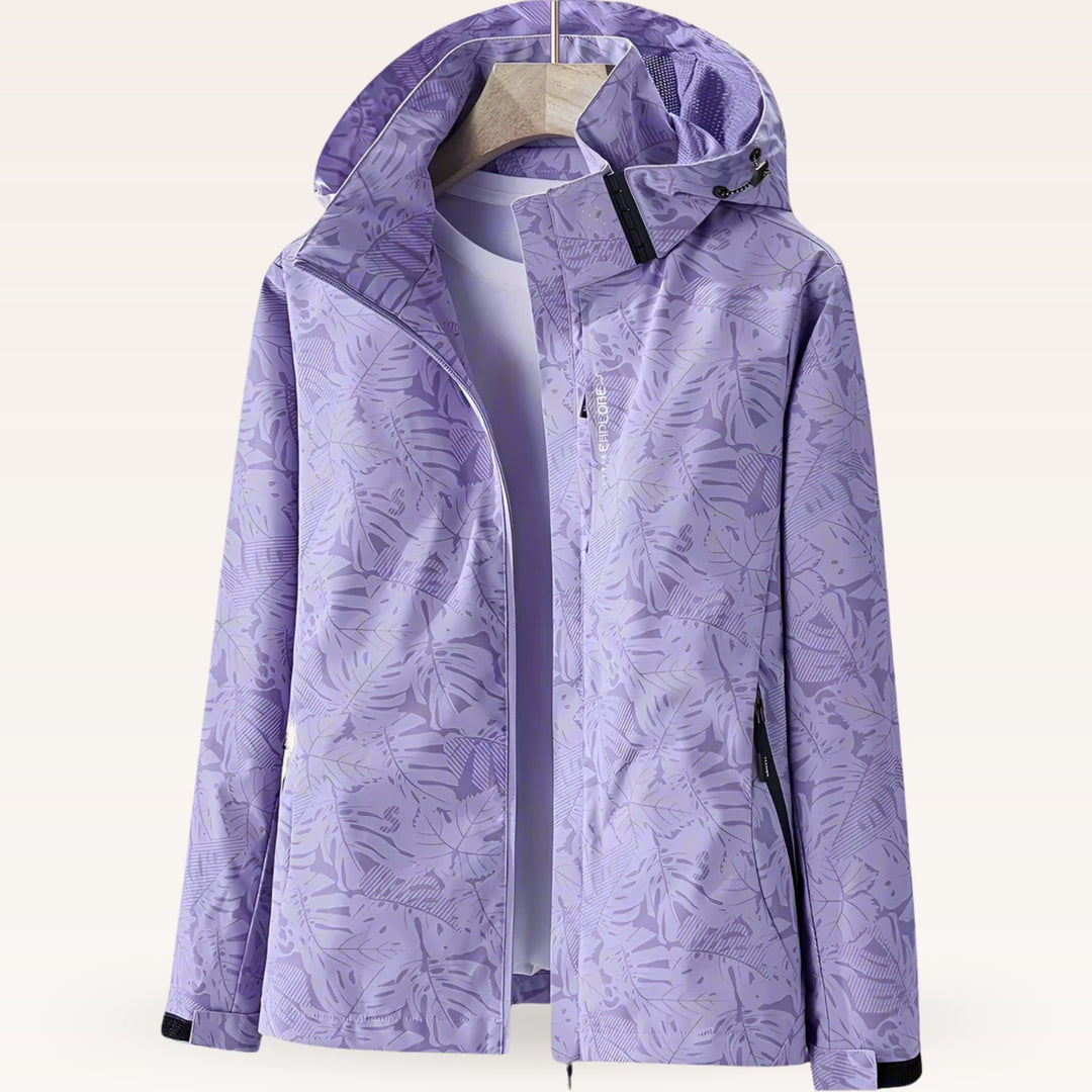 Comfortable Rain Jacket for Women with Hood Long Sleeve Relaxed Outdoor Style