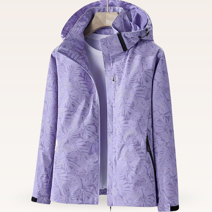 Comfortable Rain Jacket for Women with Hood Long Sleeve Relaxed Outdoor Style