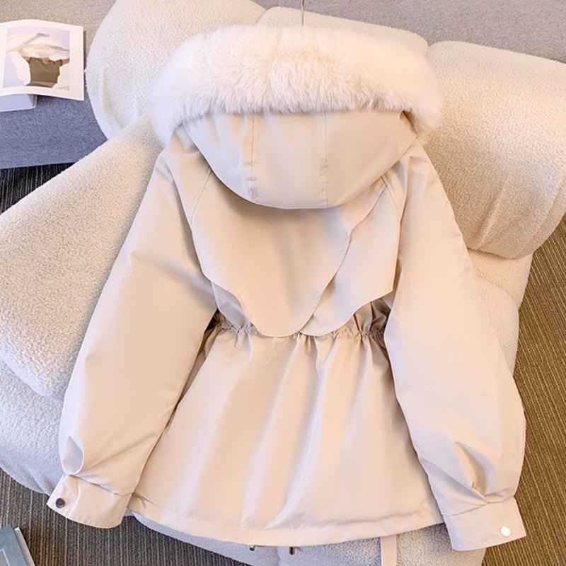 Comfortable Winter Coat for Women with Hood Faux Fur Trim Layering Style