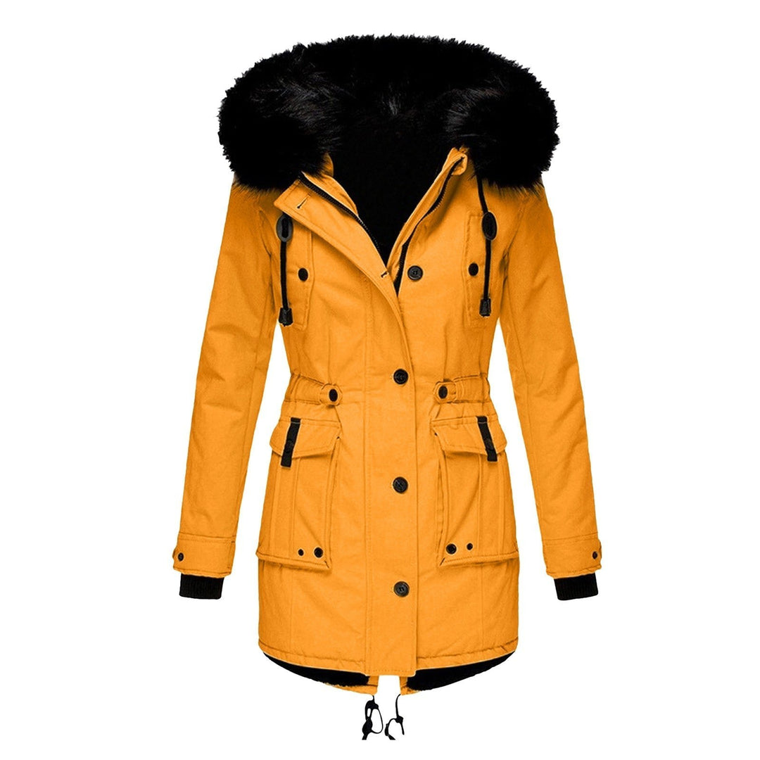 Comfortable Winter Coat for Women with Hood Side Pockets Zip Front Layering Style