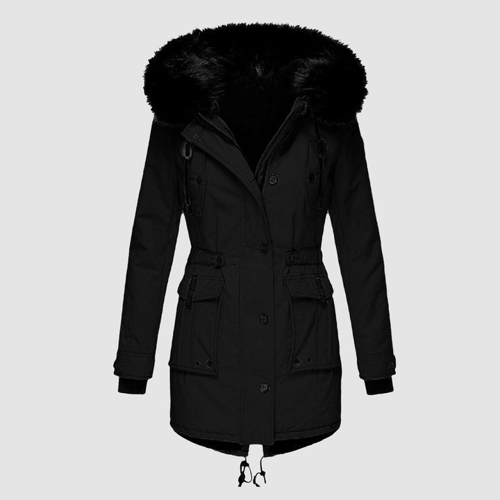 Comfortable Winter Coat for Women with Hood Side Pockets Zip Front Layering Style