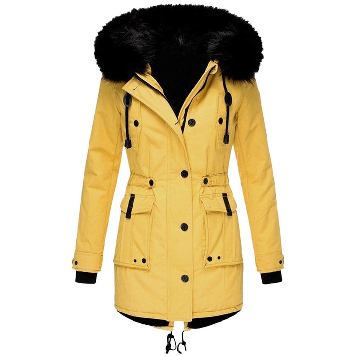 Comfortable Winter Coat for Women with Hood Side Pockets Zip Front Layering Style