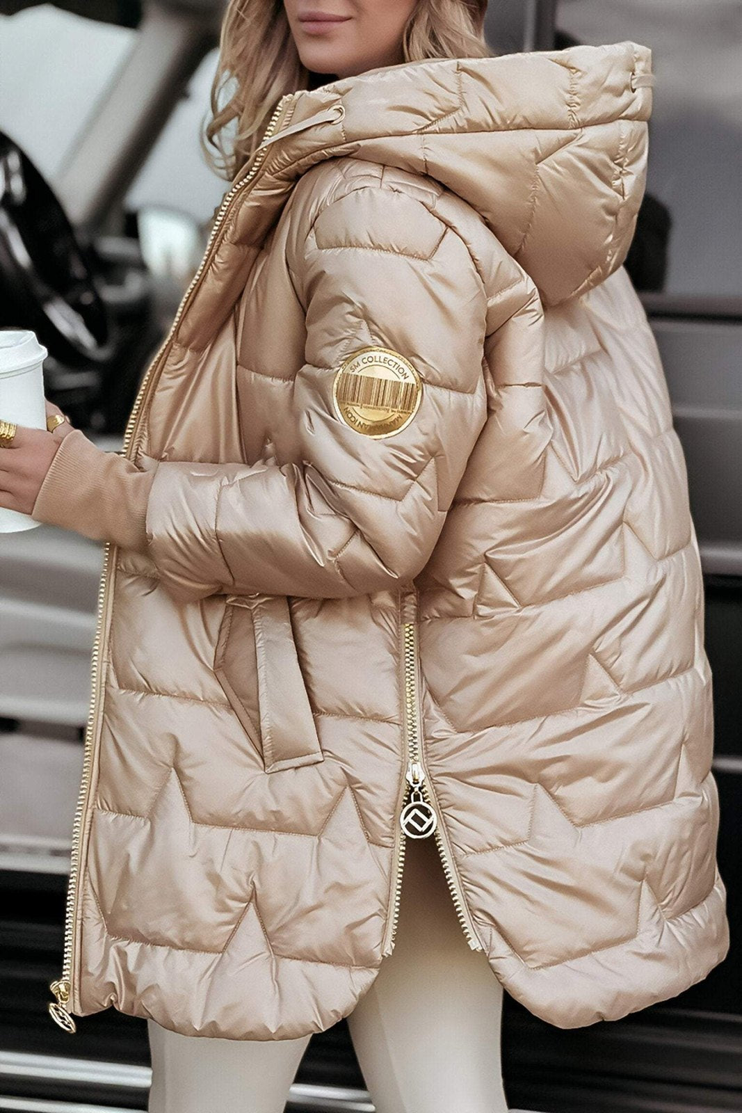 Comfortable Winter Coat for Women with Hood Zip Front Layering Style