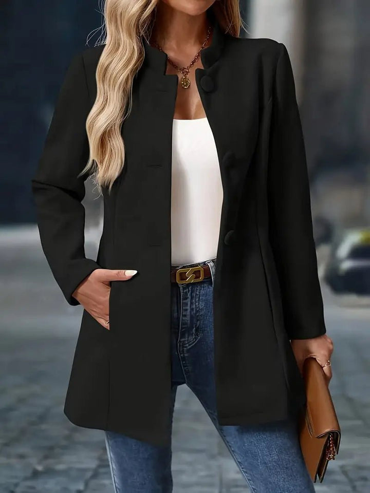 Comfortable Winter Coat for Women with Stand Collar Side Pockets Layering Style