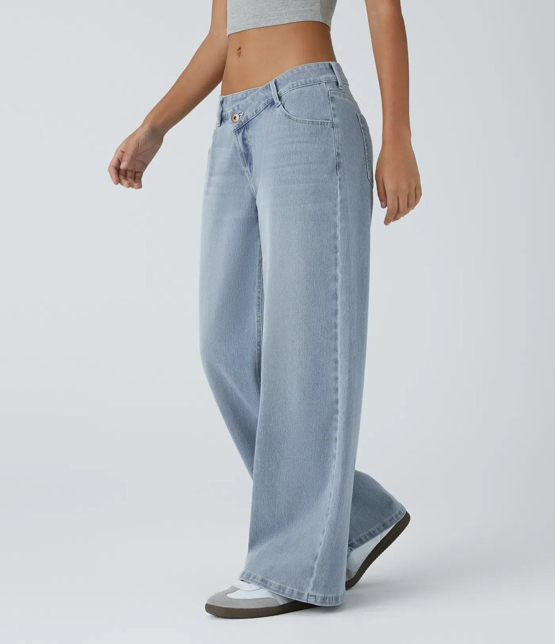 Effortless Baggy Jeans for Women with Relaxed Cargo Pockets Zip Front Relaxed Style