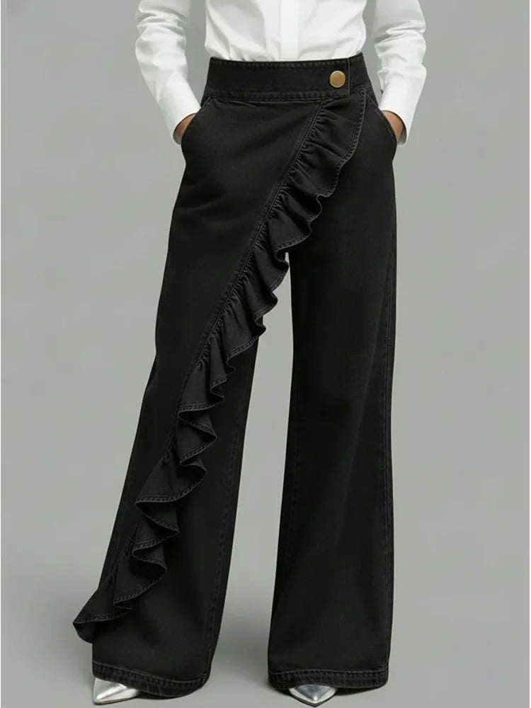 Effortless Baggy Jeans for Women with Wide Leg Cropped Side Pockets Relaxed Style
