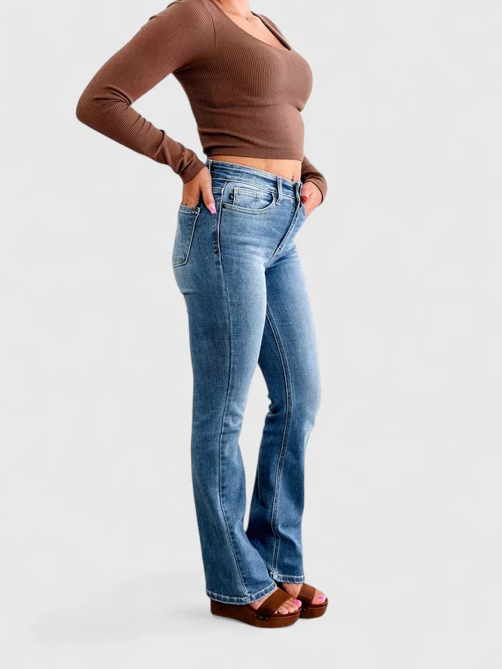 Effortless Bootcut Jeans for Women with Soft Drape Vintage Style
