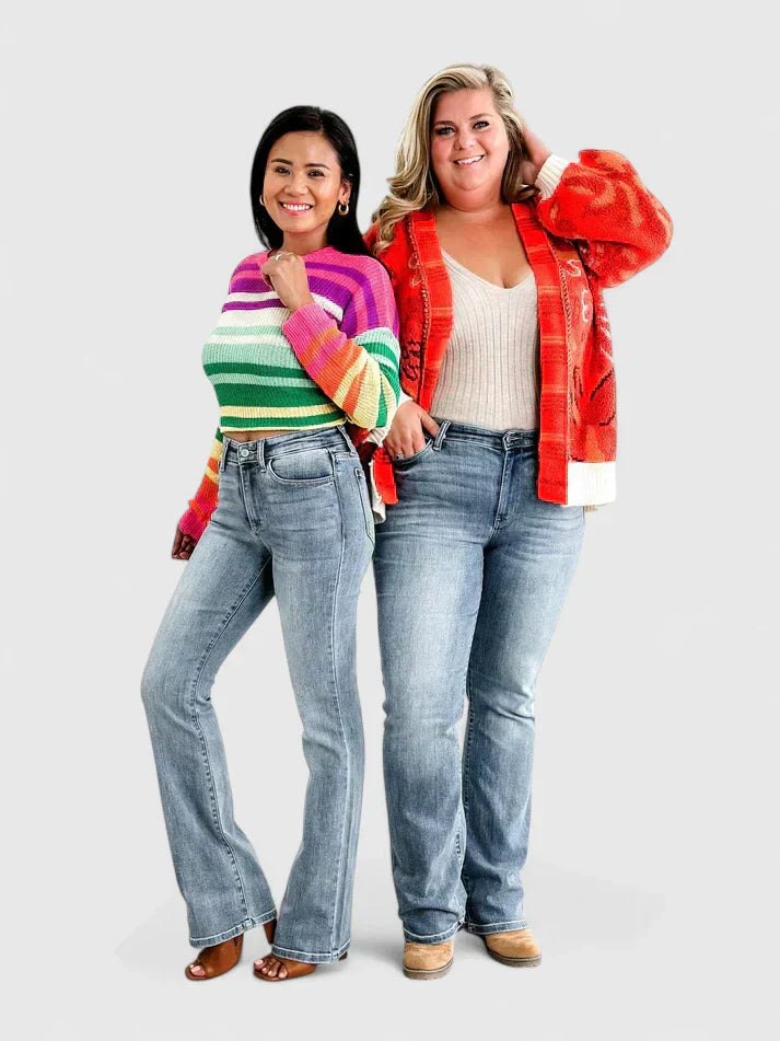 Effortless Bootcut Jeans for Women with Soft Drape Vintage Style