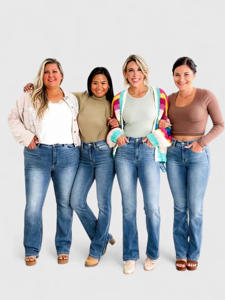 Effortless Bootcut Jeans for Women with Soft Drape Vintage Style