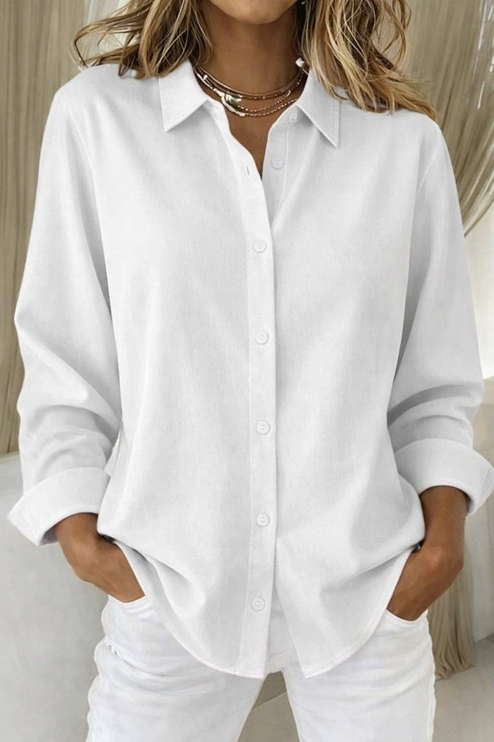 Effortless Button Up Shirt for Women with Collar Button Front Casual Style