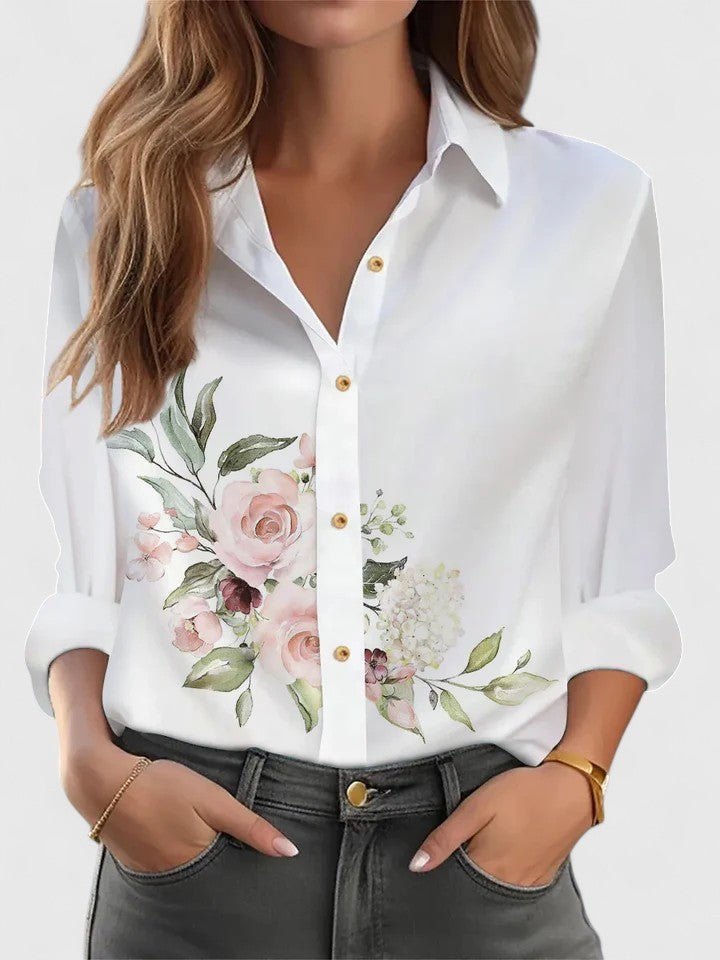 Effortless Button Up Shirt for Women with Long Sleeve Relaxed Casual Style