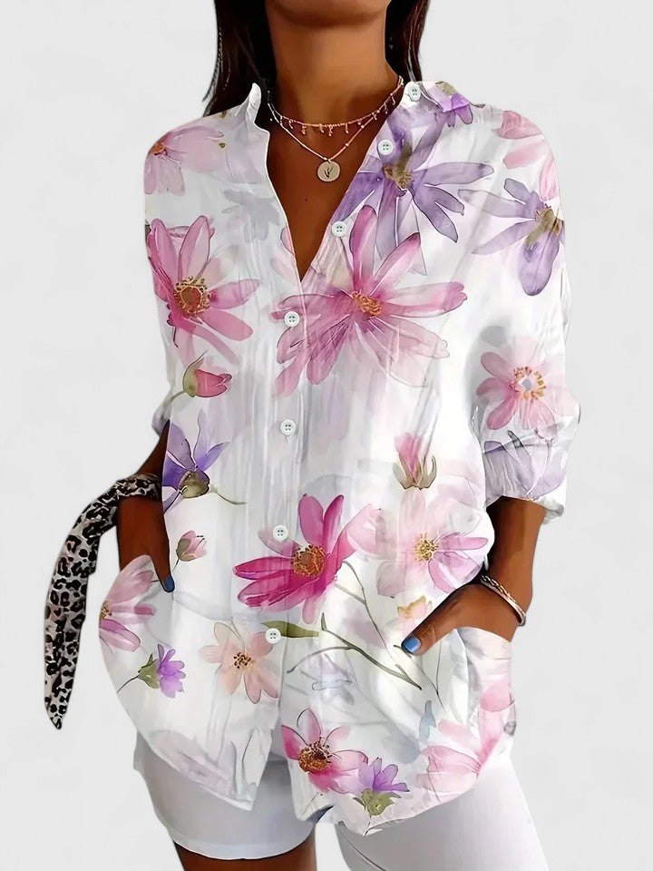 Effortless Button Up Shirt for Women with Soft Drape Casual Style