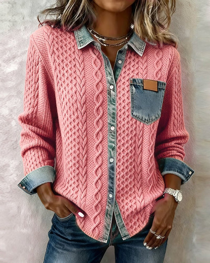 Effortless Denim Button Up Shirt for Women with Relaxed Fit Casual Style