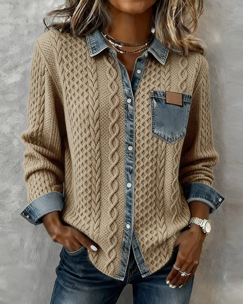 Effortless Denim Button Up Shirt for Women with Relaxed Fit Casual Style