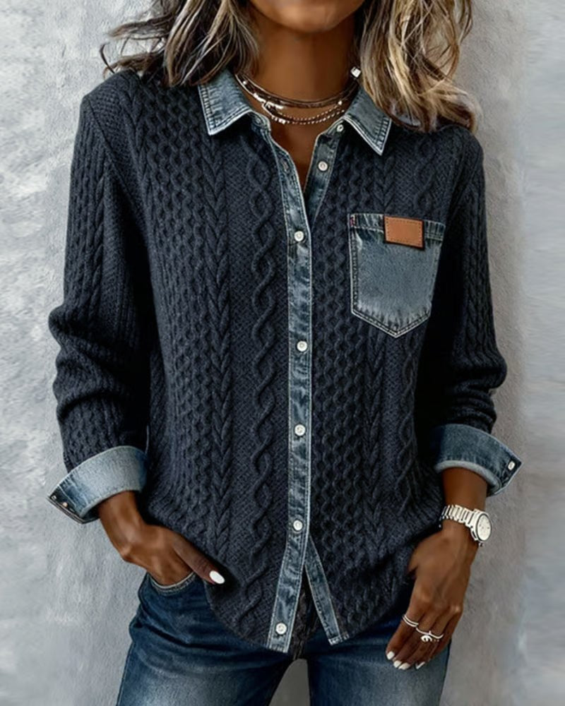 Effortless Denim Button Up Shirt for Women with Relaxed Fit Casual Style