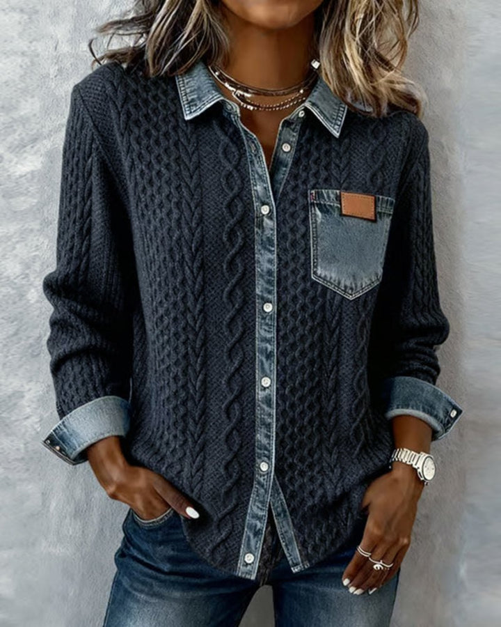 Effortless Denim Button Up Shirt for Women with Relaxed Fit Casual Style