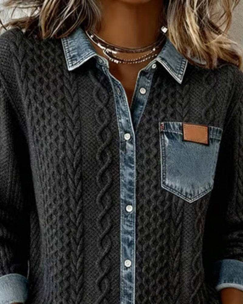 Effortless Denim Button Up Shirt for Women with Relaxed Fit Casual Style