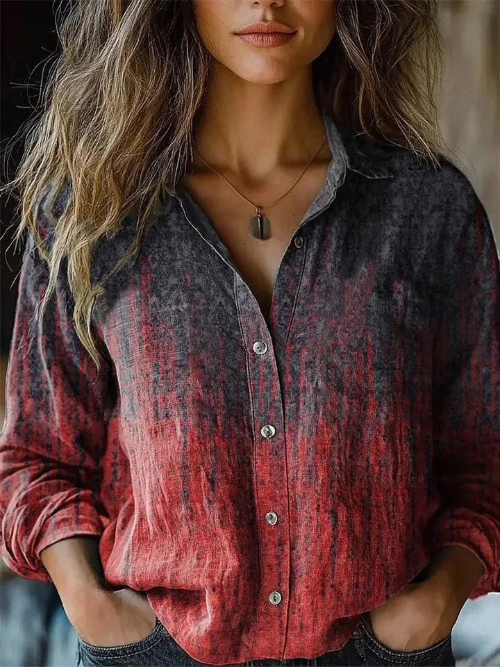 Effortless Floral Button Up Shirt for Women with Collar Long Sleeve Relaxed Casual Style