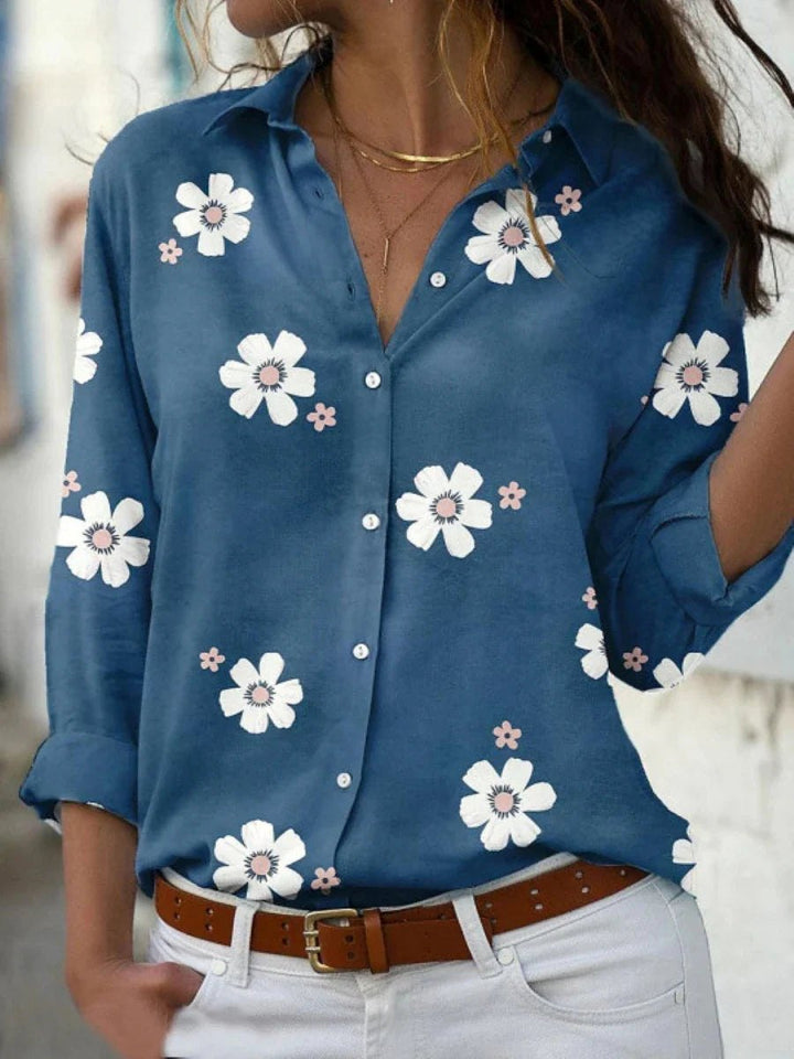 Effortless Floral Button Up Shirt for Women with Collar Relaxed Button Front Casual Style