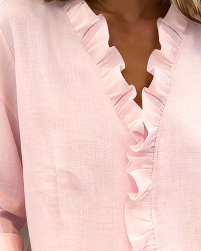 Effortless Going Out Top for Women with V Neck Long Sleeve Relaxed Evening Style