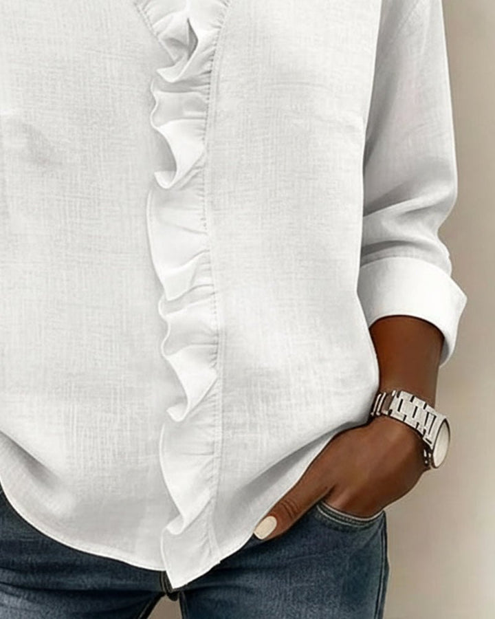 Effortless Going Out Top for Women with V Neck Long Sleeve Relaxed Evening Style