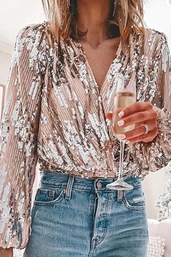 Effortless Silver Going Out Top for Women with Classic Cut Evening Style