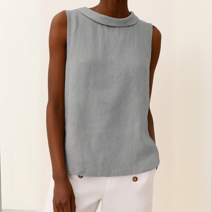 Effortless Tank Top for Women with Collar Sleeveless Layering Style