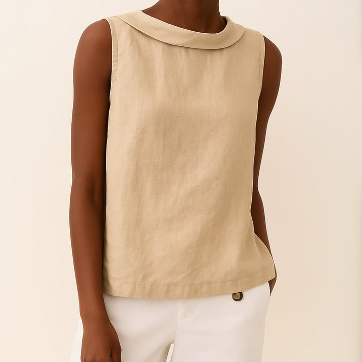 Effortless Tank Top for Women with Collar Sleeveless Layering Style