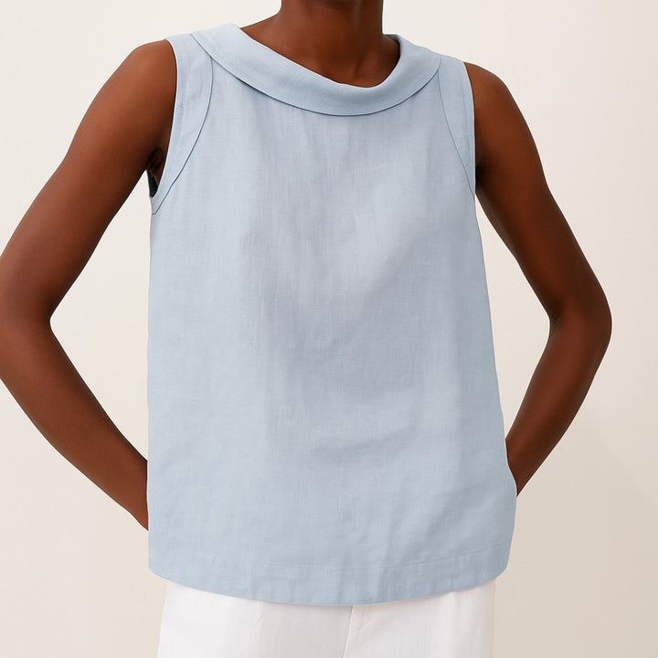 Effortless Tank Top for Women with Collar Sleeveless Layering Style