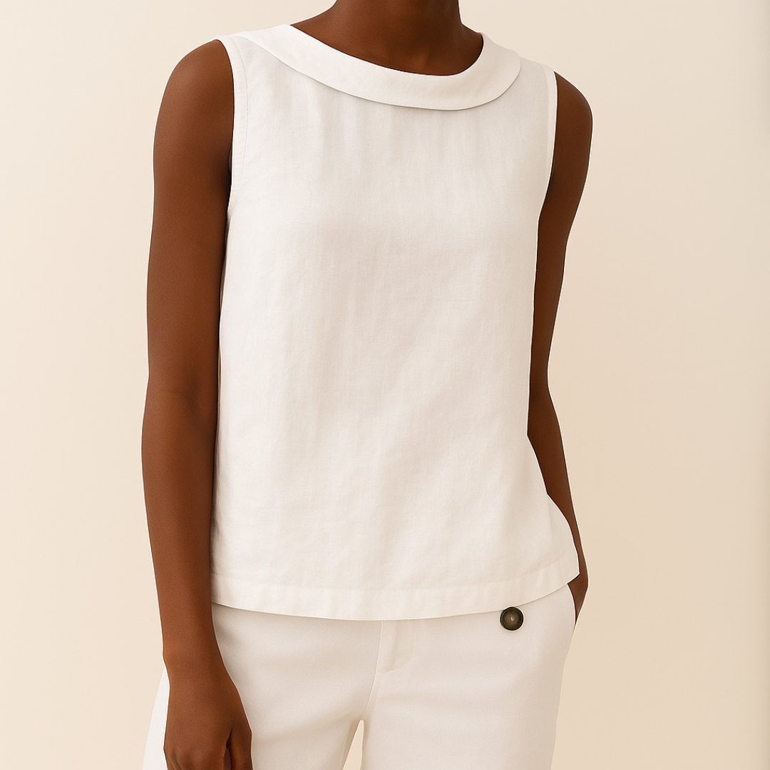 Effortless Tank Top for Women with Collar Sleeveless Layering Style