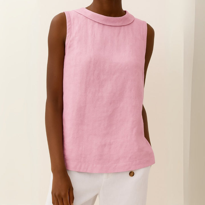 Effortless Tank Top for Women with Collar Sleeveless Layering Style