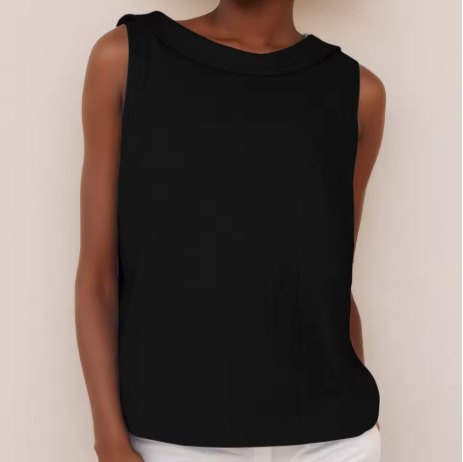 Effortless Tank Top for Women with Collar Sleeveless Layering Style