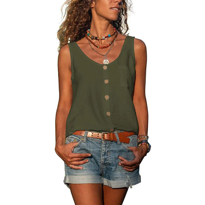 Effortless Tank Top for Women with Scoop Neck Sleeveless Relaxed Layering Style