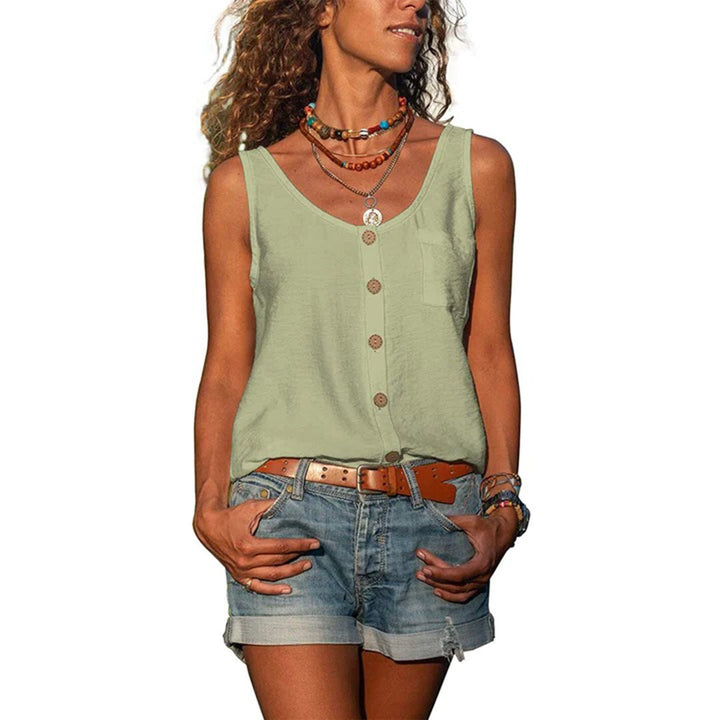 Effortless Tank Top for Women with Scoop Neck Sleeveless Relaxed Layering Style