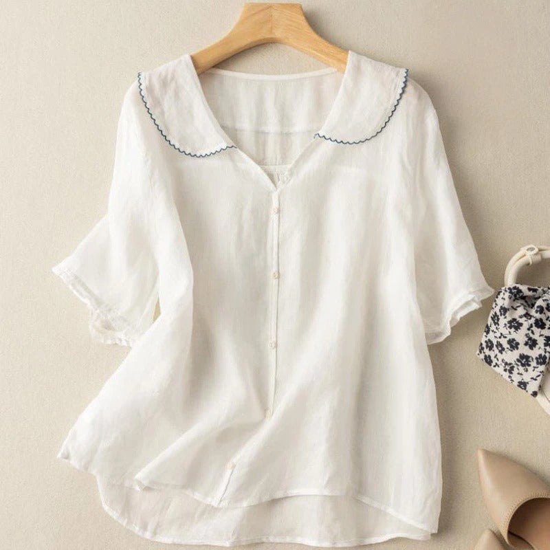 Effortless White Shirt for Women with Collar Relaxed Everyday Style