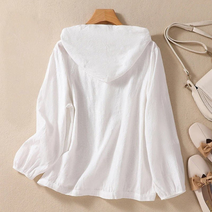 Effortless White Shirt for Women with Hood Relaxed Everyday Style