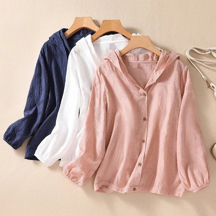 Effortless White Shirt for Women with Hood Relaxed Everyday Style