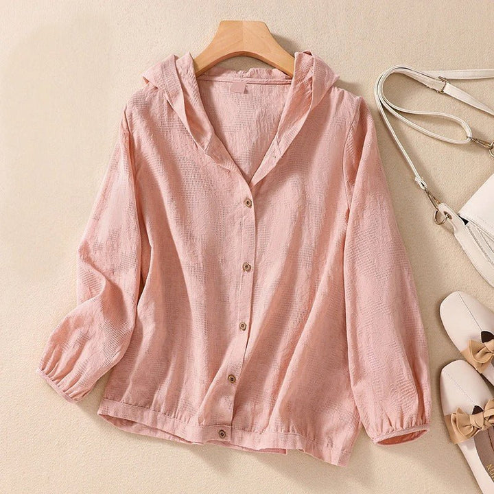 Effortless White Shirt for Women with Hood Relaxed Everyday Style