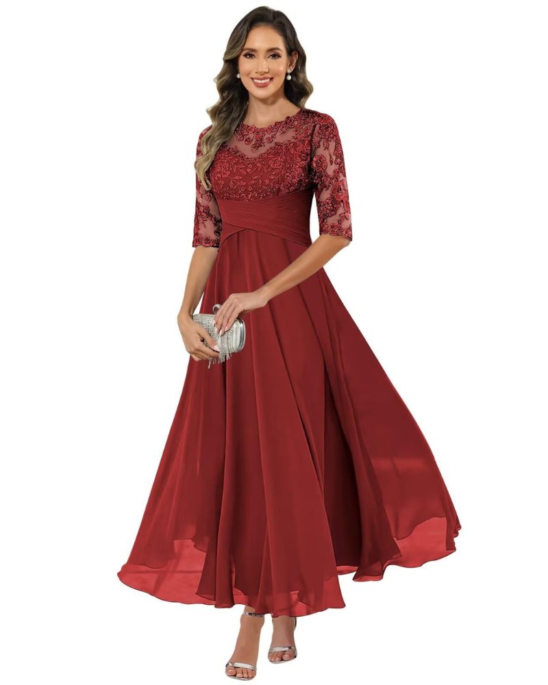 Elegant Fall Wedding Guest Dress for Women with A Line Wedding Guest Style