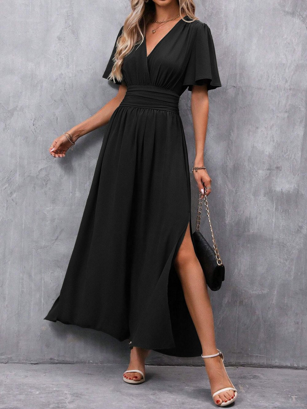 Elegant Fall Wedding Guest Dress for Women with Belted Waist Wedding Guest Style