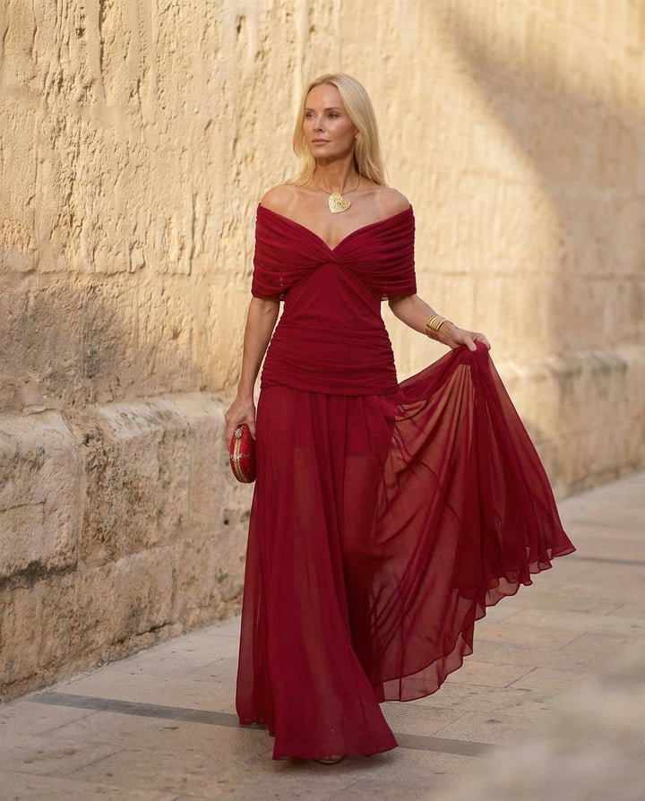 Elegant Fall Wedding Guest Dress for Women with Pleated Wedding Guest Style